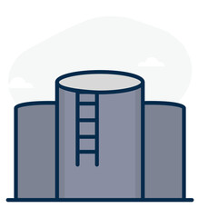 oil Storage Outline Color icon