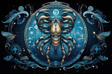 Fototapeta premium Zodiac Cancer Symbol Cancer Crab Cancer is an astrological sign. The constellation of the Crab