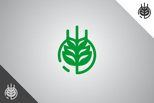 Wheat logo. Minimal and modern logotype. Perfect logo for business related to agriculture industry, wheat farm, farm field, natural harvest, breeder. Isolated background. Vector eps 10.