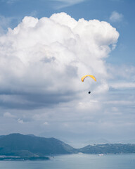 paraglider over the sea