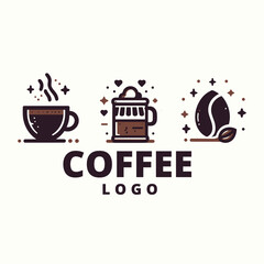 vector minimal coffee logo collection and template illustration