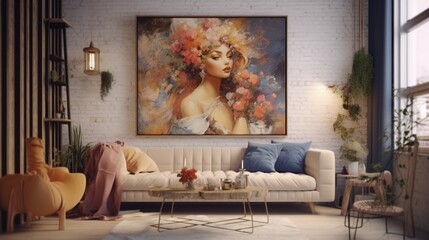 Detailed 3D Render View of an Artistic Painting in a generative ai