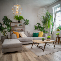 Obraz premium Modern living room with sofa and furniture