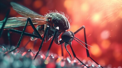 Many mosquitoes come to suck blood on their arms generative ai