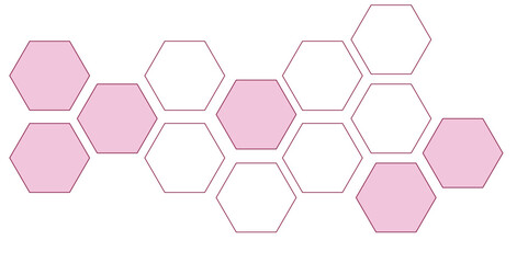 Illustration of hexagon pattern is abstract pattern arranged of hexagon from shape of beehive and honeycomb. Molecular structure abstract tech background. Medical design. Vector illustration. 