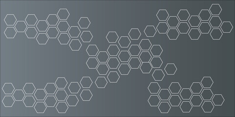 Illustration of hexagon pattern is abstract pattern arranged of hexagon from shape of beehive and honeycomb. Molecular structure abstract tech background. Medical design. Vector illustration. 