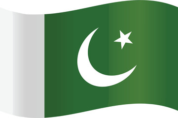 Illustration of the official national flag of Pakistan in vector form.