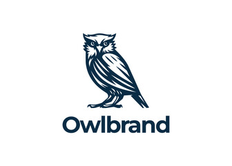 owl logo design vector illustration