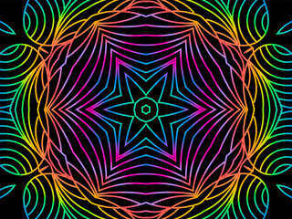 3D emboss luxurious batik ethnic dayak traditional Java indonesia with beautiful flowers line art gradient design