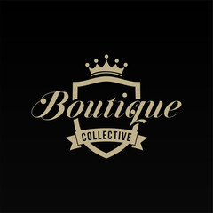 Elegant Boutique Business Logo Design Concept Vector Template. Luxury Fashion Logo Template