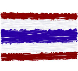 Thai flag with paint stroke