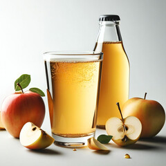 Glass of apple cider with pure and delicious taste