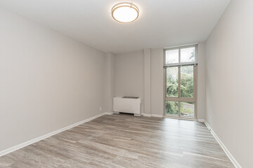 beautiful apartment, interior, big empty room bright