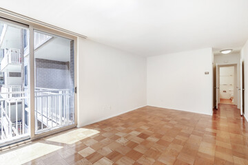 beautiful apartment, interior, big empty room bright