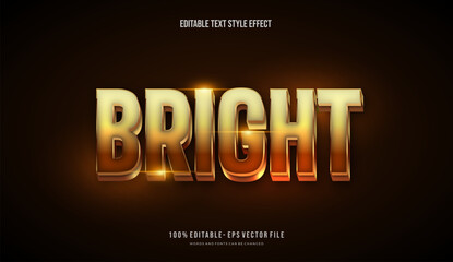 Gradient color gold shiny editable text style. Vector editable text effect	