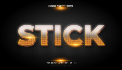 Gradient color with halftone editable text style. Vector editable text effect	
