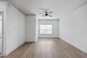 beautiful apartment, interior, big empty room bright