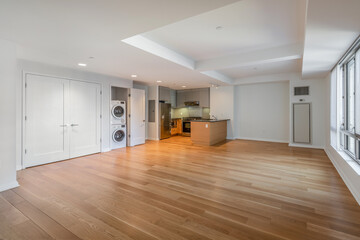 beautiful apartment, interior, big empty room bright