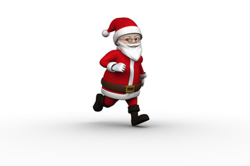 Digital png illustration of santa claus running on transparent background