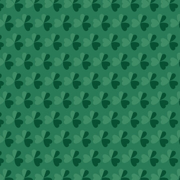 Digital png illustration of green pattern of repeated clovers on transparent background