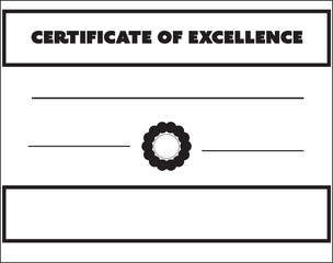 Digital png illustration of white certificate of excellence on transparent background