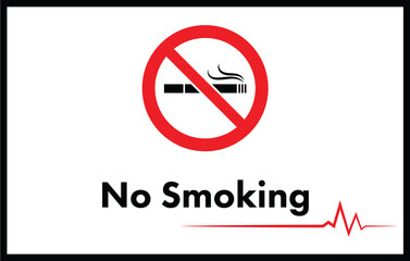 Digital png illustration of white tag with no smoking text and heart line on transparent background