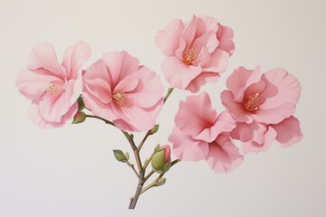 Pair of pink flowers. Generative AI