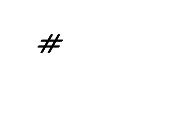 Digital png illustration of small black hashtag sign on transparent background