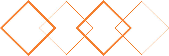 Digital png illustration of orange connected diamonds on transparent background - obrazy, fototapety, plakaty