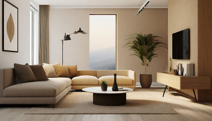 Simplicity in Beige D Modern Living Room Inspiration