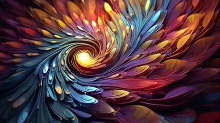 An abstract background with swirling patterns in multiple colors, Generative AI.