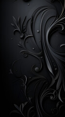 black floral background | generative ai