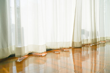 curtain with window and sunlight