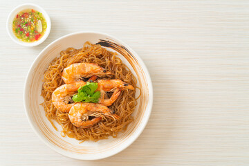 Casseroled or Baked Shrimp with Glass Noodles
