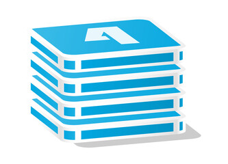 Bar chart rectangular 3d element and number 4.