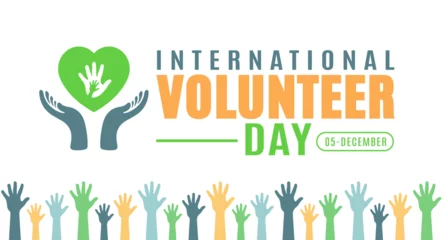 Foto op Plexiglas November is International Volunteer day background template. Holiday concept. background, banner, placard, card, and poster design template with text inscription and standard color. vector. © Neelrong
