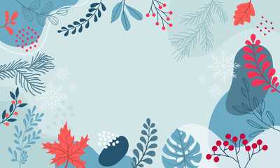 abstract christmass winter background design.Christmas greeting card or invitation design. Vector frame with hand drawn.	