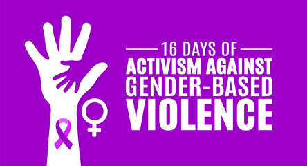 November is 16 Days of Activism Against Gender-Based Violence background template. Holiday concept. background, banner, placard, card, and poster design template with text inscription.