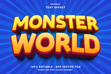 monster world editable text effect