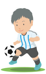 リフティングをするサッカー選手