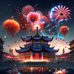 Fototapeta premium chinese temple in the night