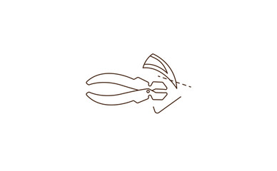 pet claw cutter line art vector illustration 