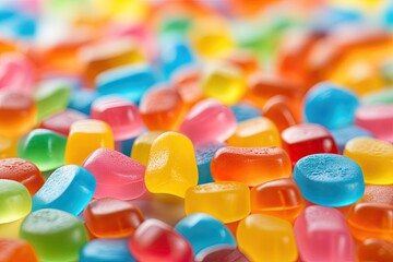Gummy candy background. Generative AI image
