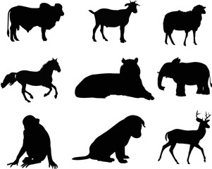 animals silhouettes collection