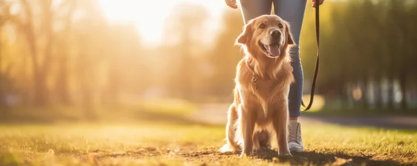 Foto op Plexiglas happy healthy dog in park © iDoPixBox