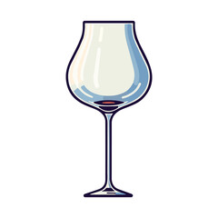 A minimalistic vector illustration of a drink glass with a transparent background. Ideal for various design projects