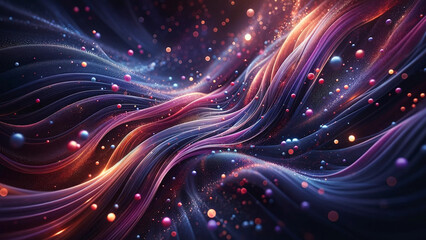 Obraz premium Purple Embers Ribbon Abstract Background 3
