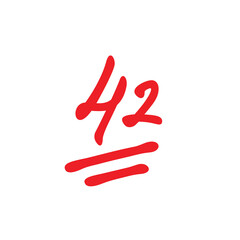 42 points test score, forty two points grade results illustration, red color on white background - Vector