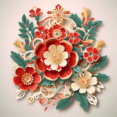 oriental flower ornament