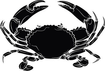Serrated mud Crab silhouette - obrazy, fototapety, plakaty